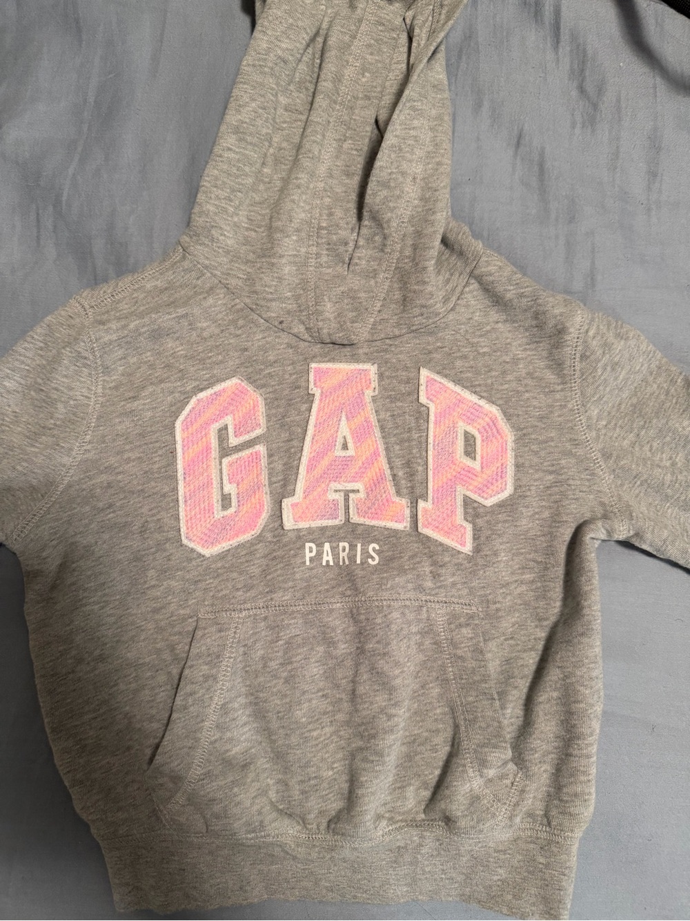 GAP Gray Hoodie with Pink Logo - Kids